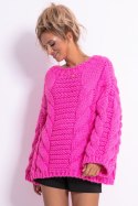 Sweter chunky knit z grubymi warkoczami mocca rozm. S/M