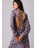 K165 Sukienka szyfonowa z odkrytymi plecami
