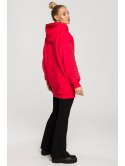 Bluza z kapturem i ozdobnymi lampasami - czerwona - EU XL