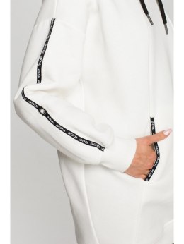 Bluza z kapturem i ozdobnymi lampasami - ecru - EU XL