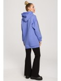 Bluza z kapturem i ozdobnymi lampasami - jasny fioletowy - EU XL