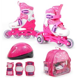 Zestaw SMJ Sport Combo Pink LED: 2w1 wrotko-rolki HS-TNK-000009549 26-29