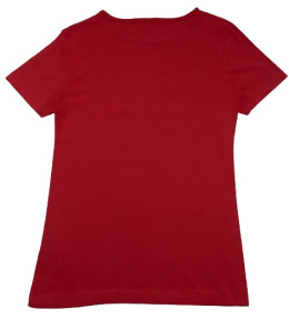 Damska bawełniana koszulka na krótki rękaw czerwona z aplikacją rozm. L
