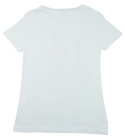 Damska bawełniana koszulka na krótki rękaw biała z aplikacją rozm. XL