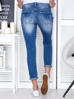 Spodnie jeansowe damskie z ozdobnym suwakiem