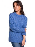 Sweter ze splotem typu warkocz