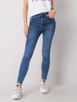 Niebieskie dopasowane jeansy Alis