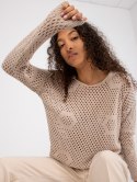 Ażurowy sweter oversize z kapturem