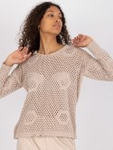 Ażurowy sweter oversize z kapturem
