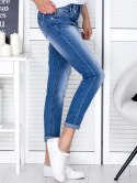 Spodnie jeansowe damskie z ozdobnym suwakiem